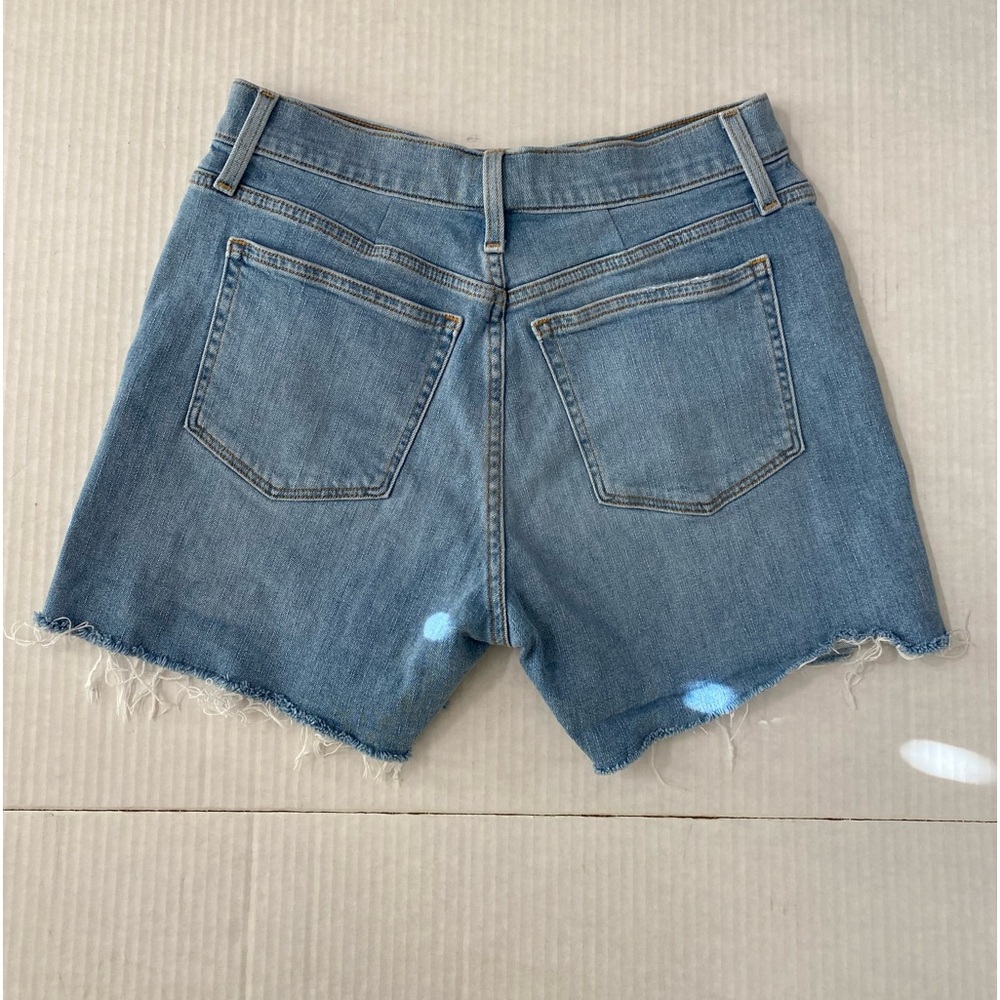 RE-IMAGINED by J.Crew Raw Hem High Rise Whiskered Denim Blue Jean Short Size 29 - Picture 5 of 9